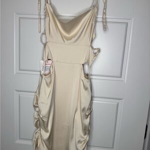 Oh Polly Cream Backless Dress